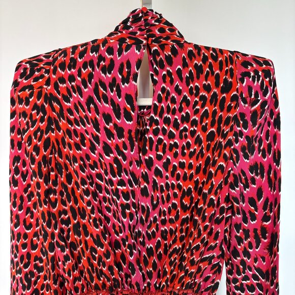 Zadig & Voltaire Ryde Pink & Orange Leopard Silk Dress Medium Size - Picture 2 of 10
